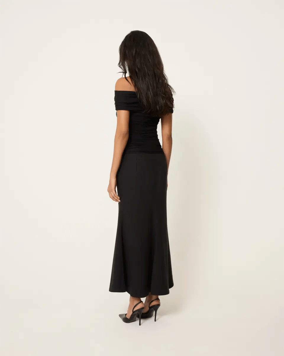 Long Tailored Skirt | Black