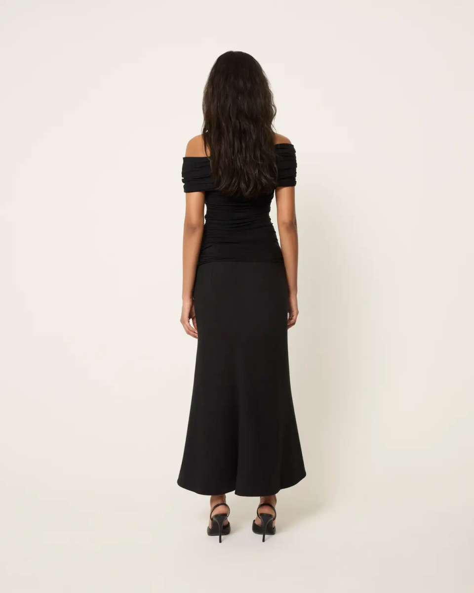 Long Tailored Skirt | Black