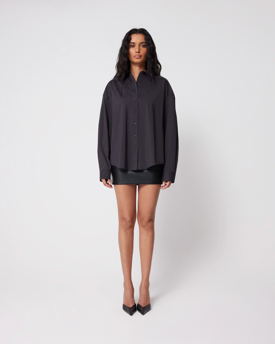 Oversized Button Down | Black