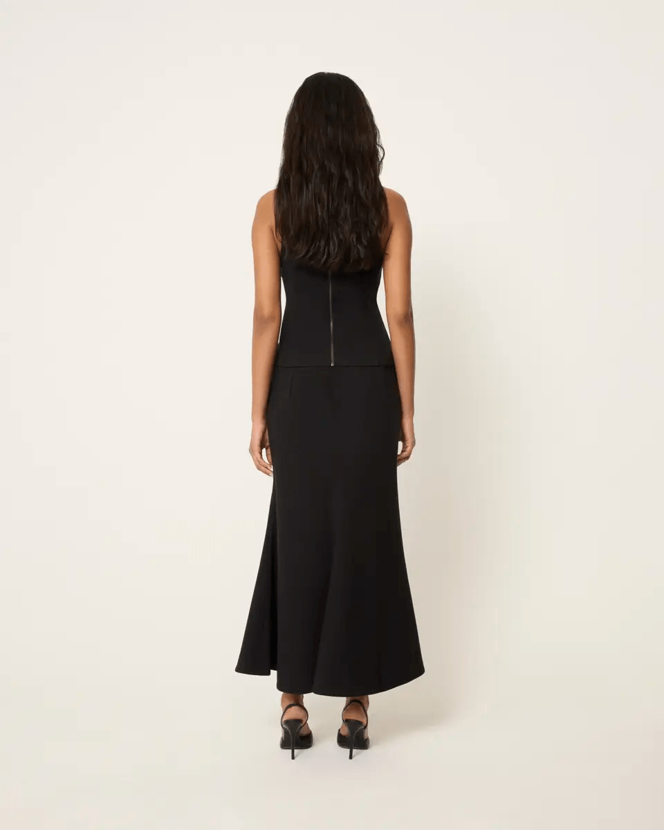Long Tailored Skirt | Black