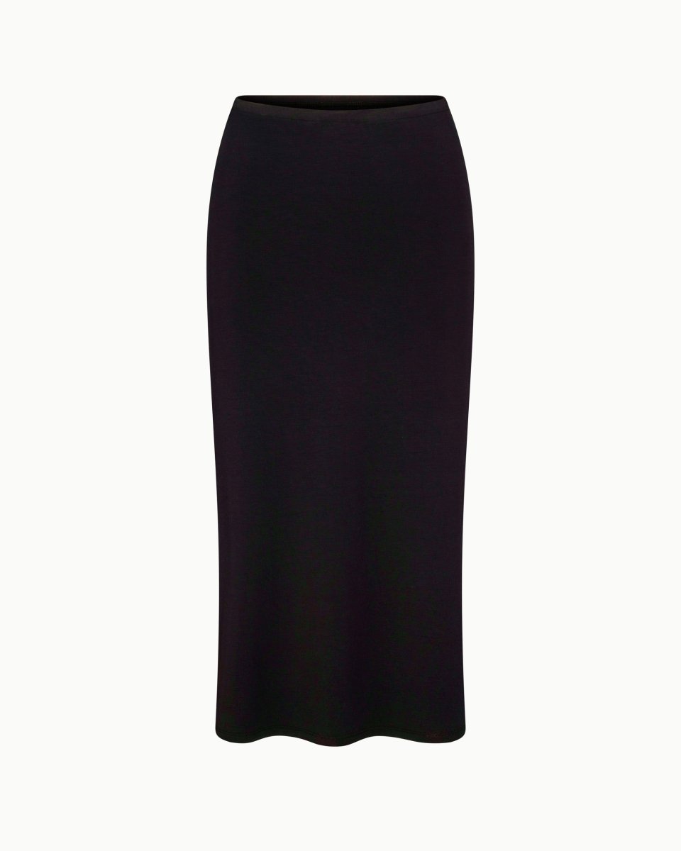 Soft Stretch Midi Skirt | Black