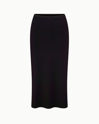 Soft Stretch Midi Skirt | Black