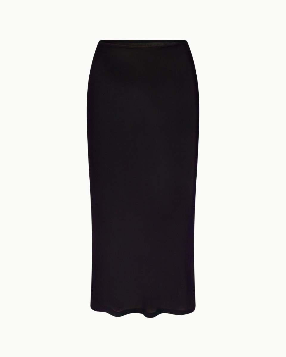 Mesh Midi Skirt | Black