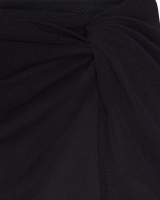 Mesh Twist Mini Skirt | Black