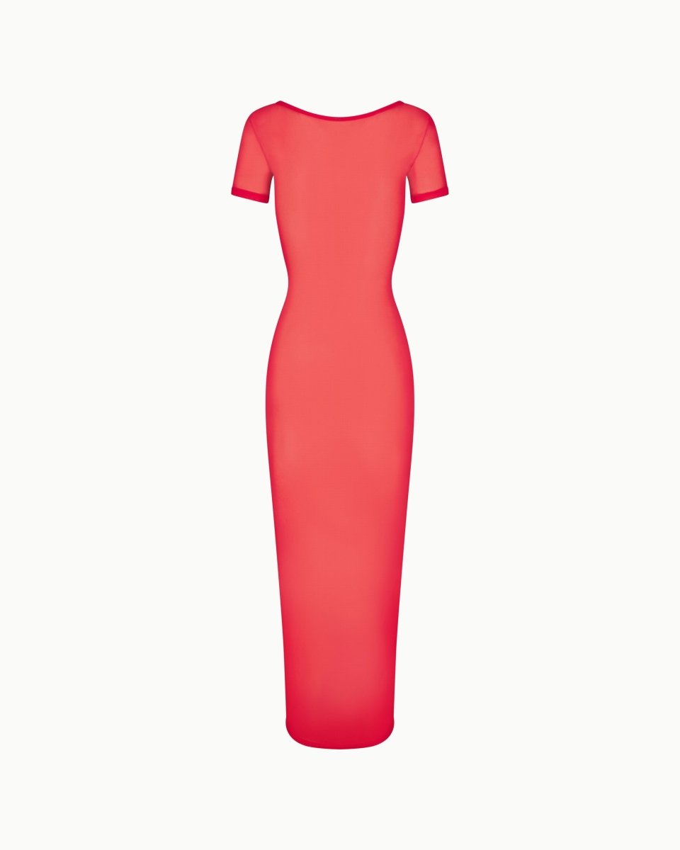 Mesh Scoop Neck Maxi Dress | Cherry