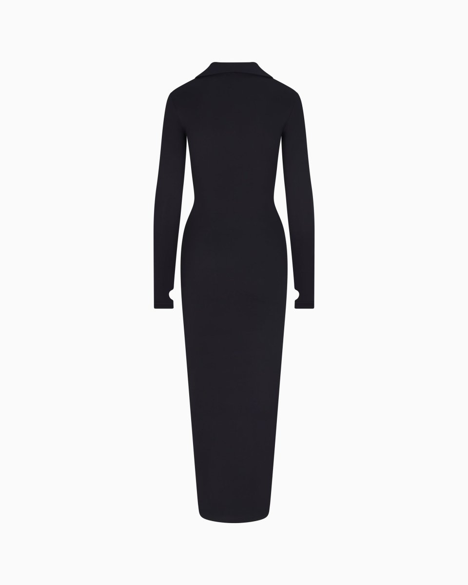 Smooth Stretch Ruched Maxi Dress | Black