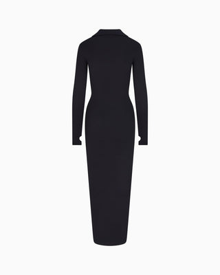 Smooth Stretch Ruched Maxi Dress | Black