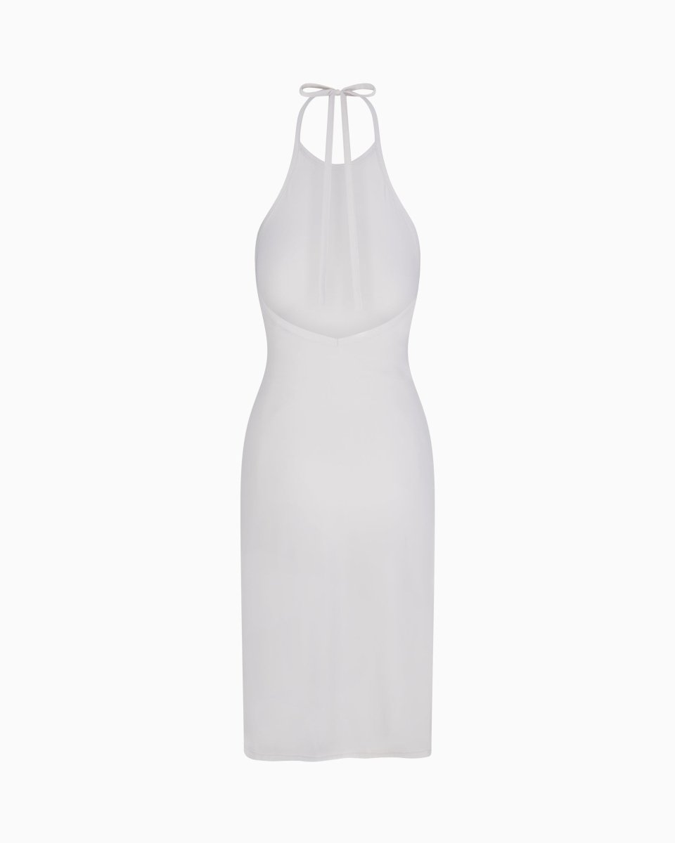 Smooth Stretch Halter Tunic | Light Grey