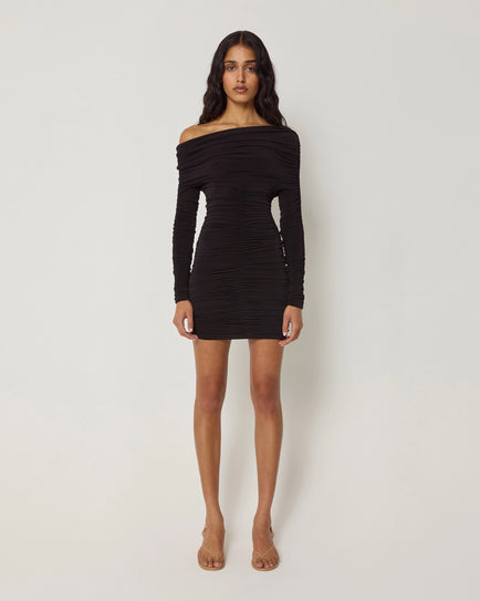 Kiera Ruched Mini Dress - Black main image 0