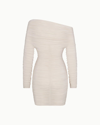 Long Sleeve Ruched Mini Dress | Shell