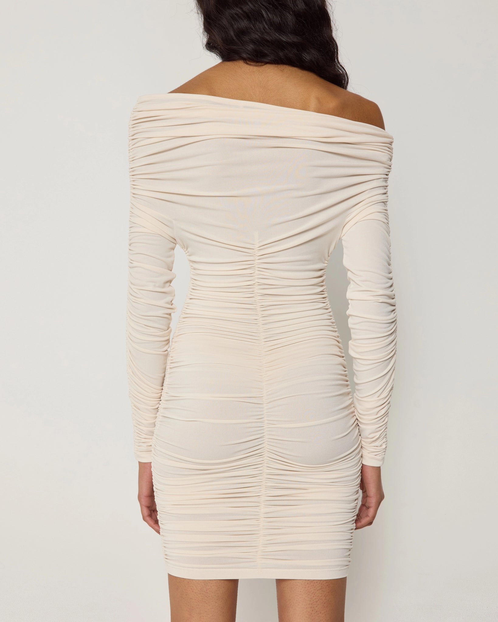 sleeve ruched dress Khy by Kylie Jenner - Long Sleeve Ruched Mini Dress