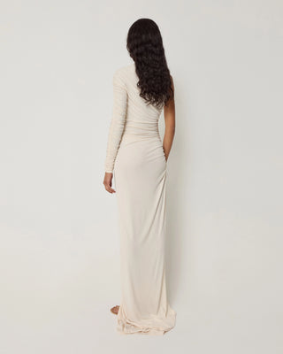 One Shoulder Ruched Gown | Shell