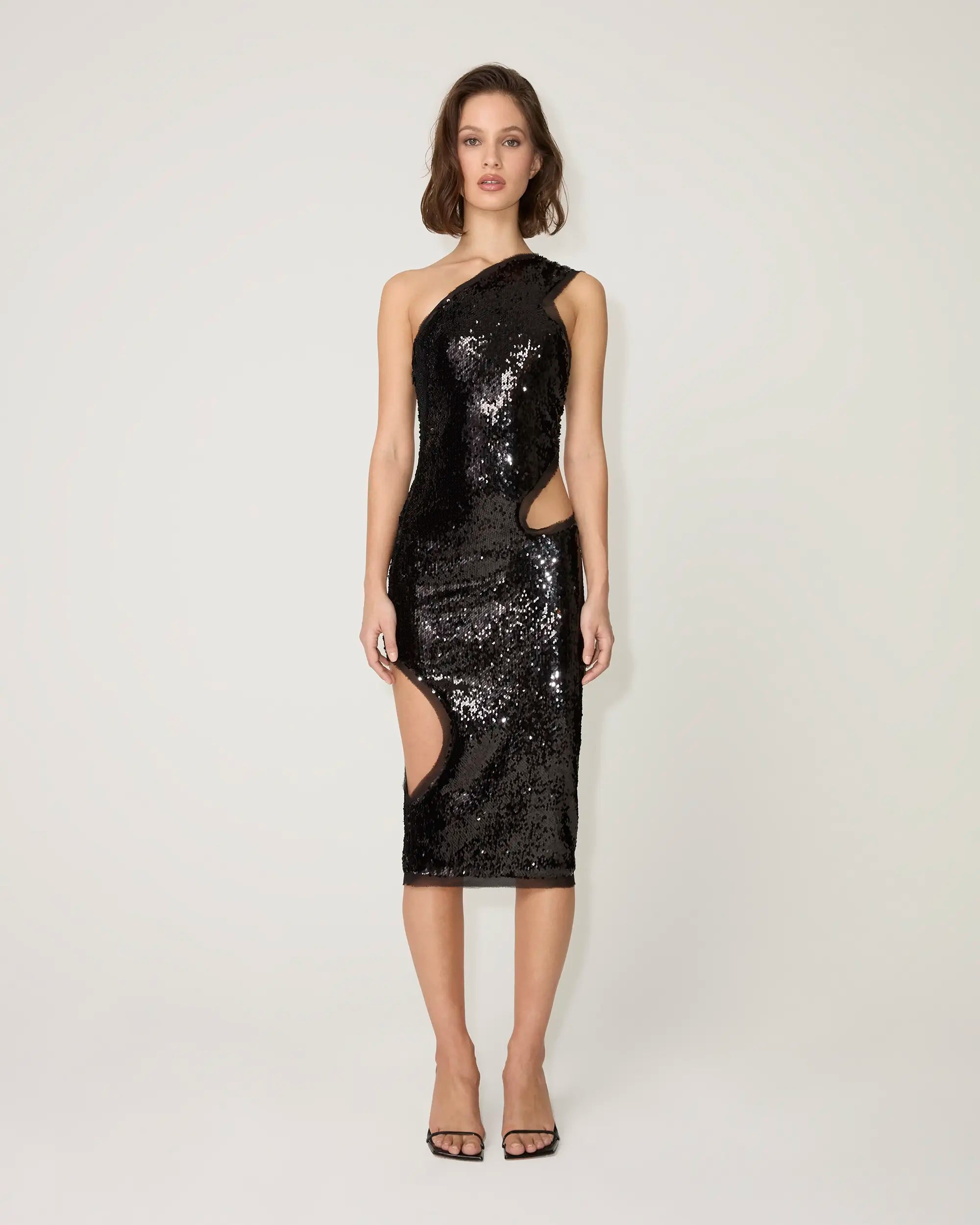 Sequin Cutout Dress | Black