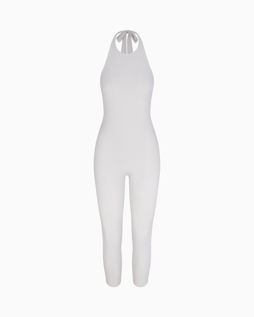 Smooth Stretch Capri Catsuit | Light Grey