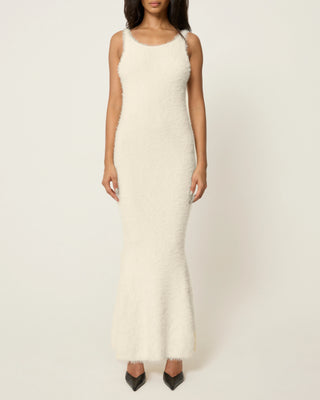 Knit Low Back Dress | Cream