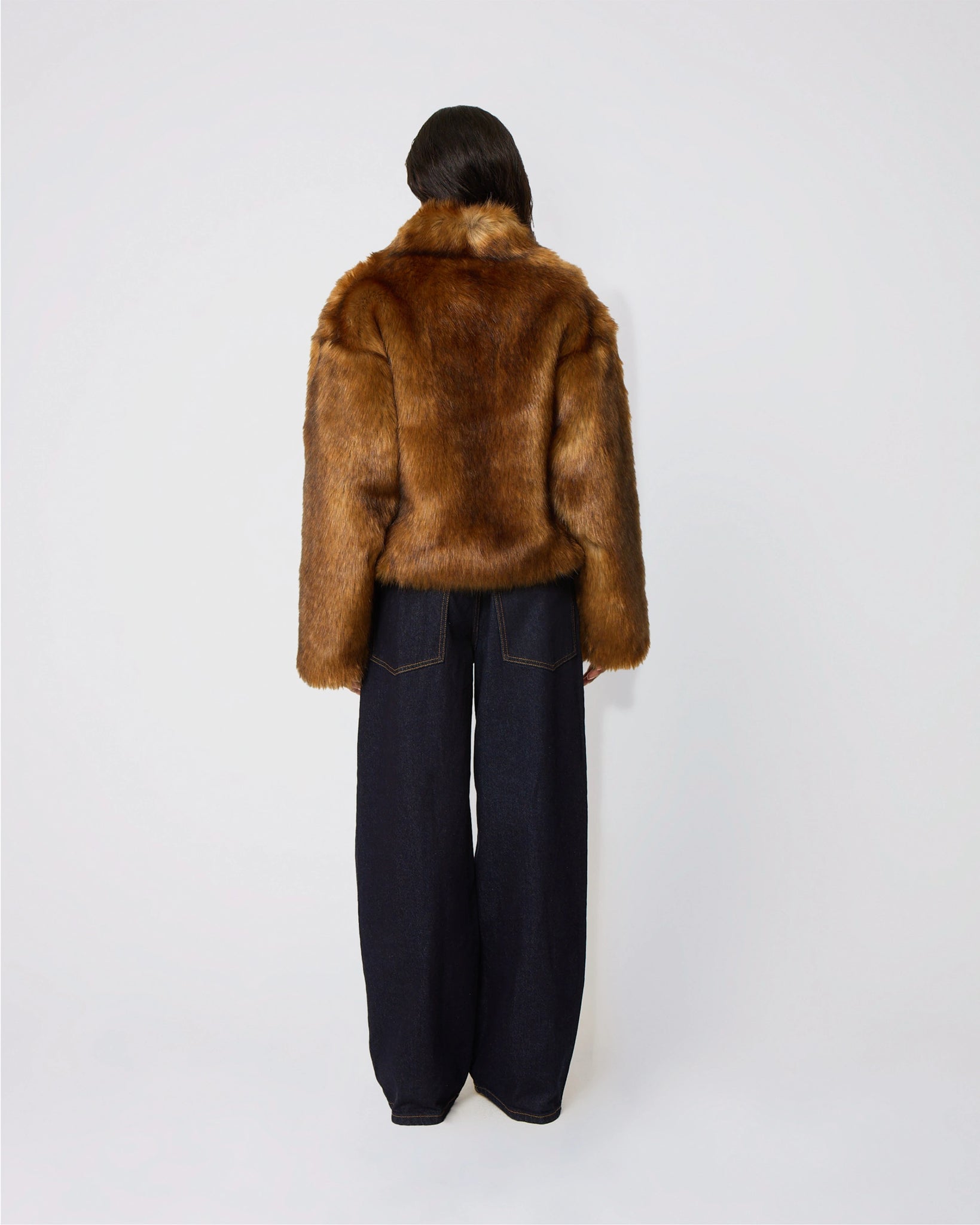 Brown Faux Fur Jacket Outerwear Full | Khy