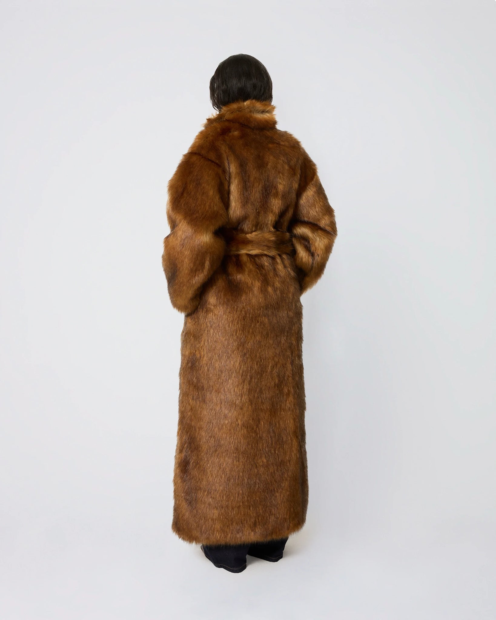 Brown Faux Fur Coat Outerwear Full | Khy