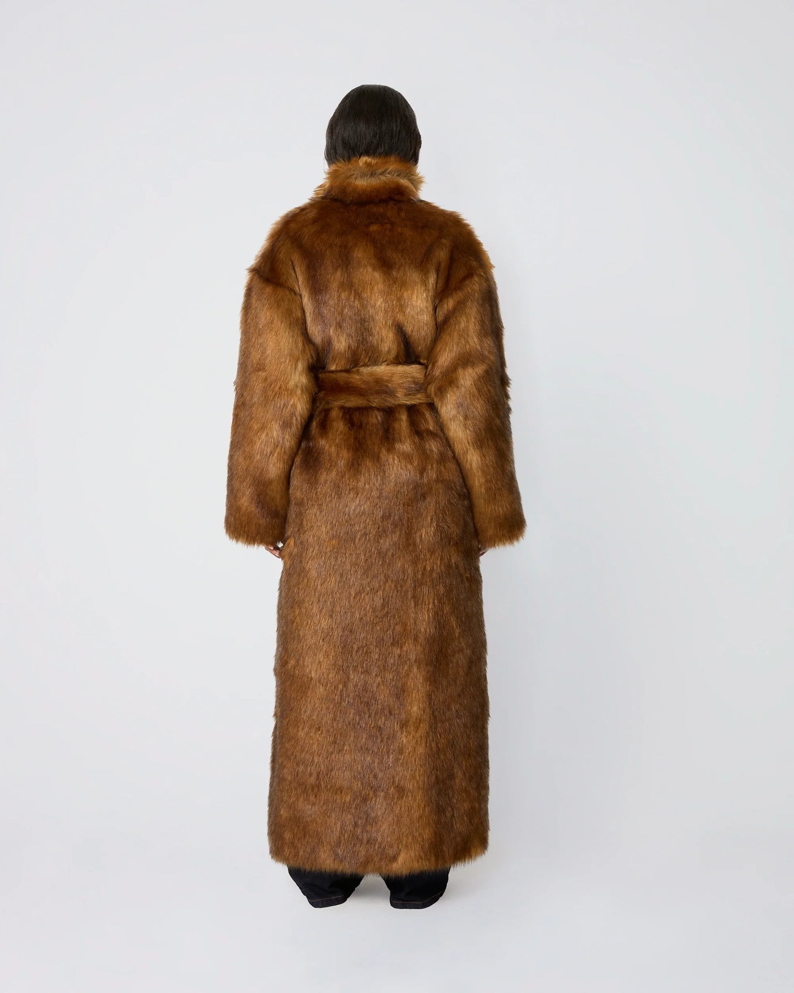 Brown Faux Fur Coat Outerwear Full | Khy