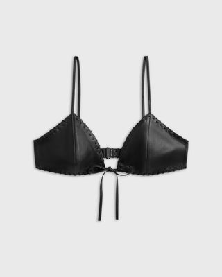No Notes Bra Top | Black Leather