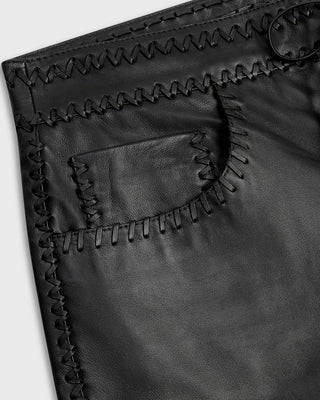 Tied Up Micro Shorts | Black Leather