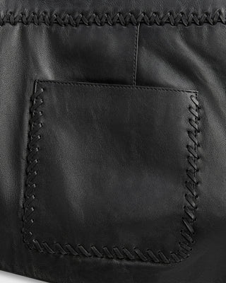 Tied Up Micro Shorts | Black Leather