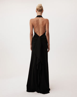 Audrey Halter Gown | Black