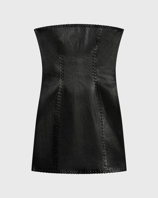 After Hours Micro Mini Dress | Black Leather