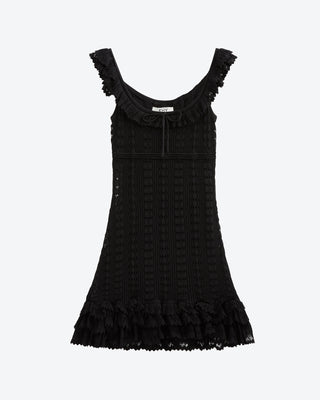 Moonlight Crochet Mini Dress | Eclipse Black