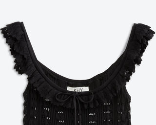 Moonlight Crochet Mini Dress | Eclipse Black