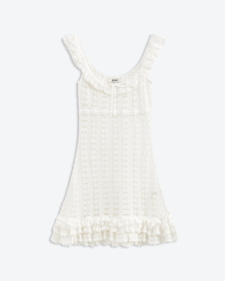 Moonlight Crochet Mini Dress | Tidal White