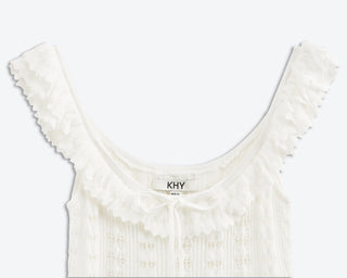 Moonlight Crochet Mini Dress | Tidal White