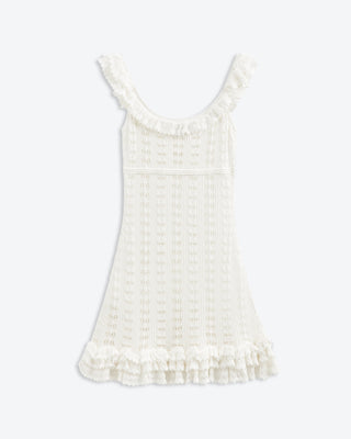 Moonlight Crochet Mini Dress | Tidal White