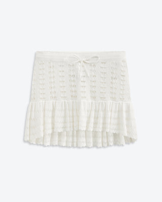 Starlight Mini Crochet Skirt | Tidal White