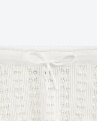 Starlight Mini Crochet Skirt | Tidal White
