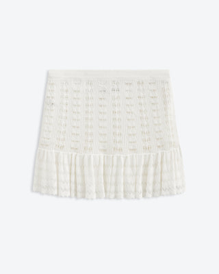 Starlight Mini Crochet Skirt | Tidal White