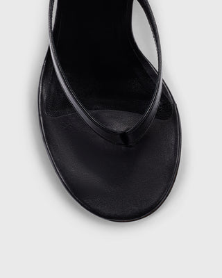 Muse Thong Wedge | Black Leather