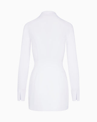 Poplin Zip Mini Dress | White