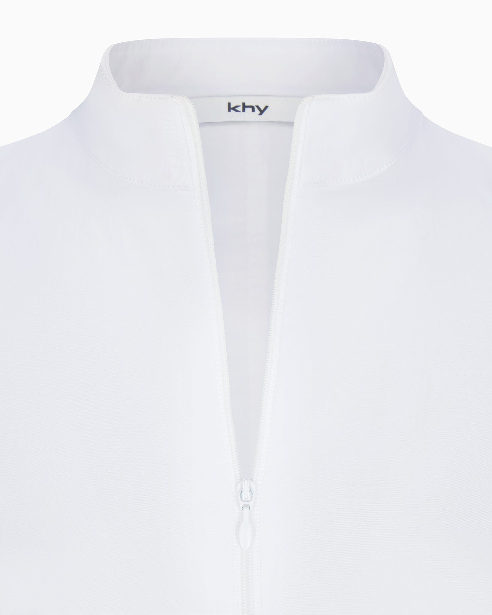 white zip up dress long sleeve Khy by Kylie Jenner - Poplin Zip Mini Dress