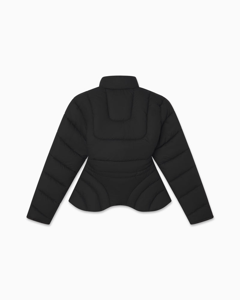 Sculpted Puffer Jacket | Black