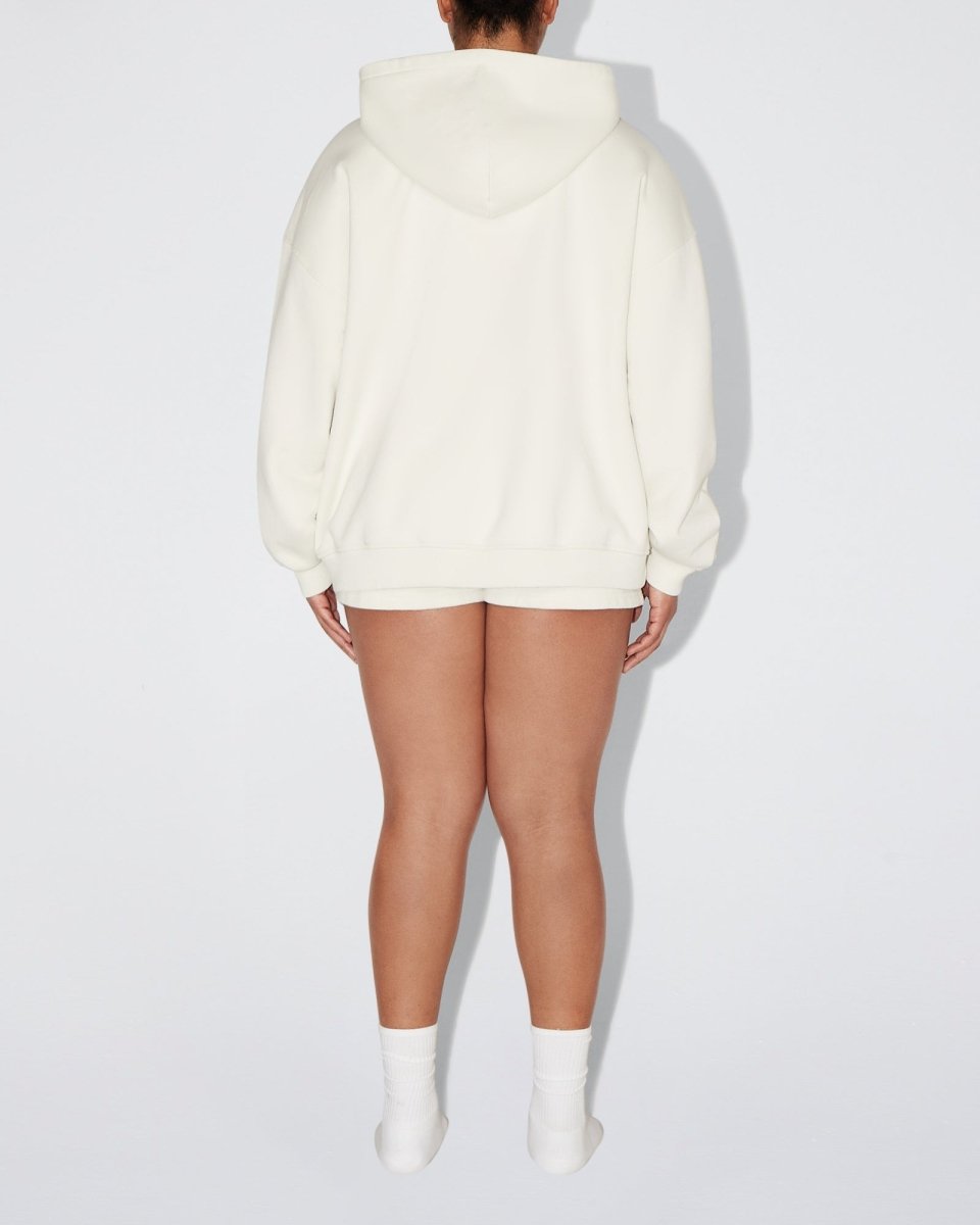 Fleece Oversized Zip Hoodie | Ecru – Khy