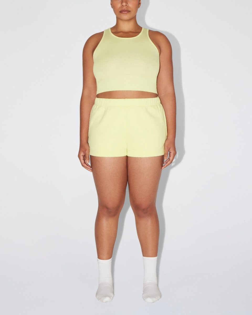 Cropped Raw Hem Rib Tank | Limoncello