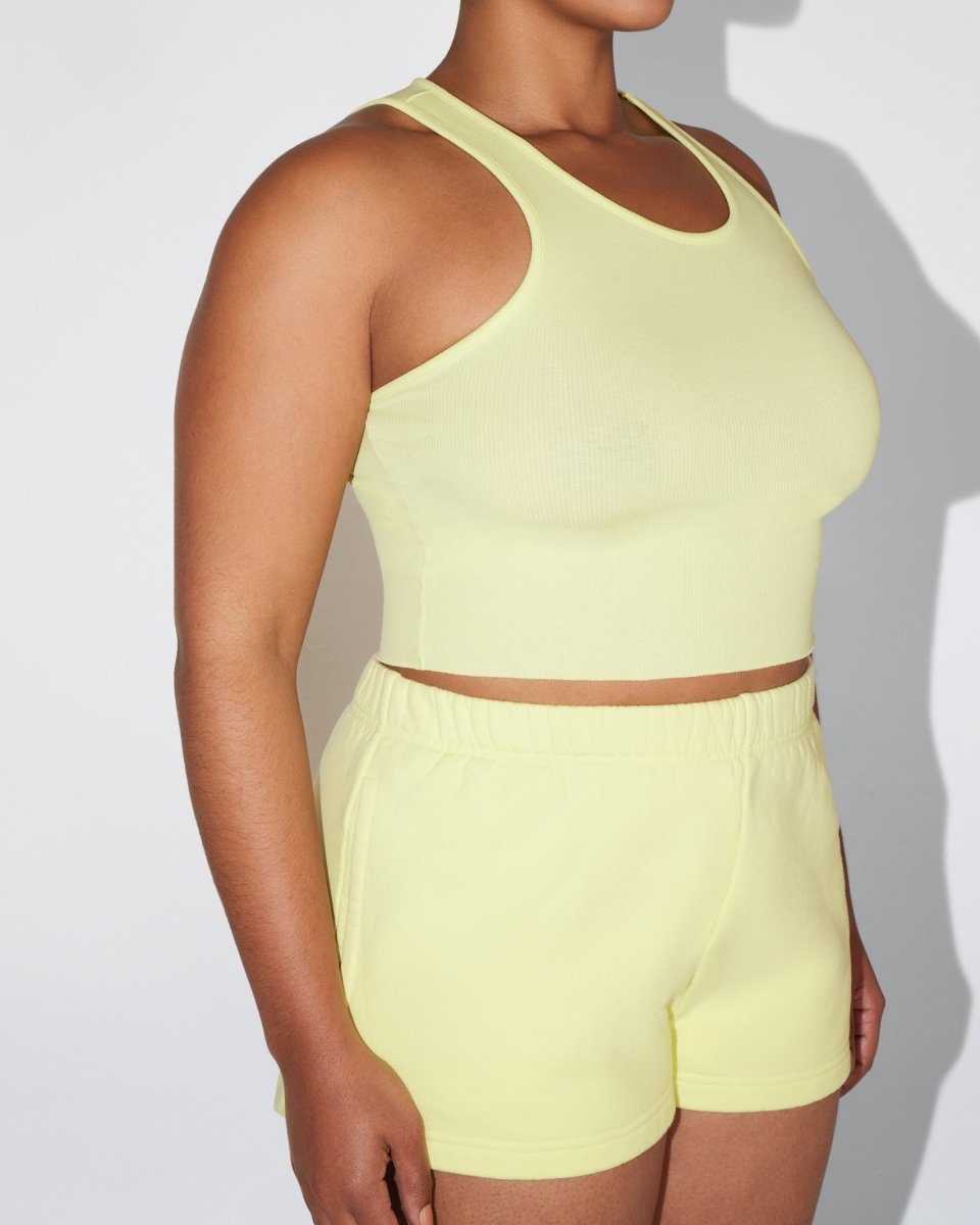 Cropped Raw Hem Rib Tank | Limoncello