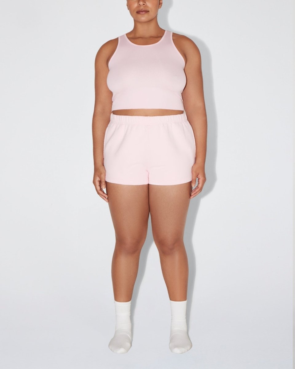 Cropped Raw Hem Rib Tank | Orchid Pink