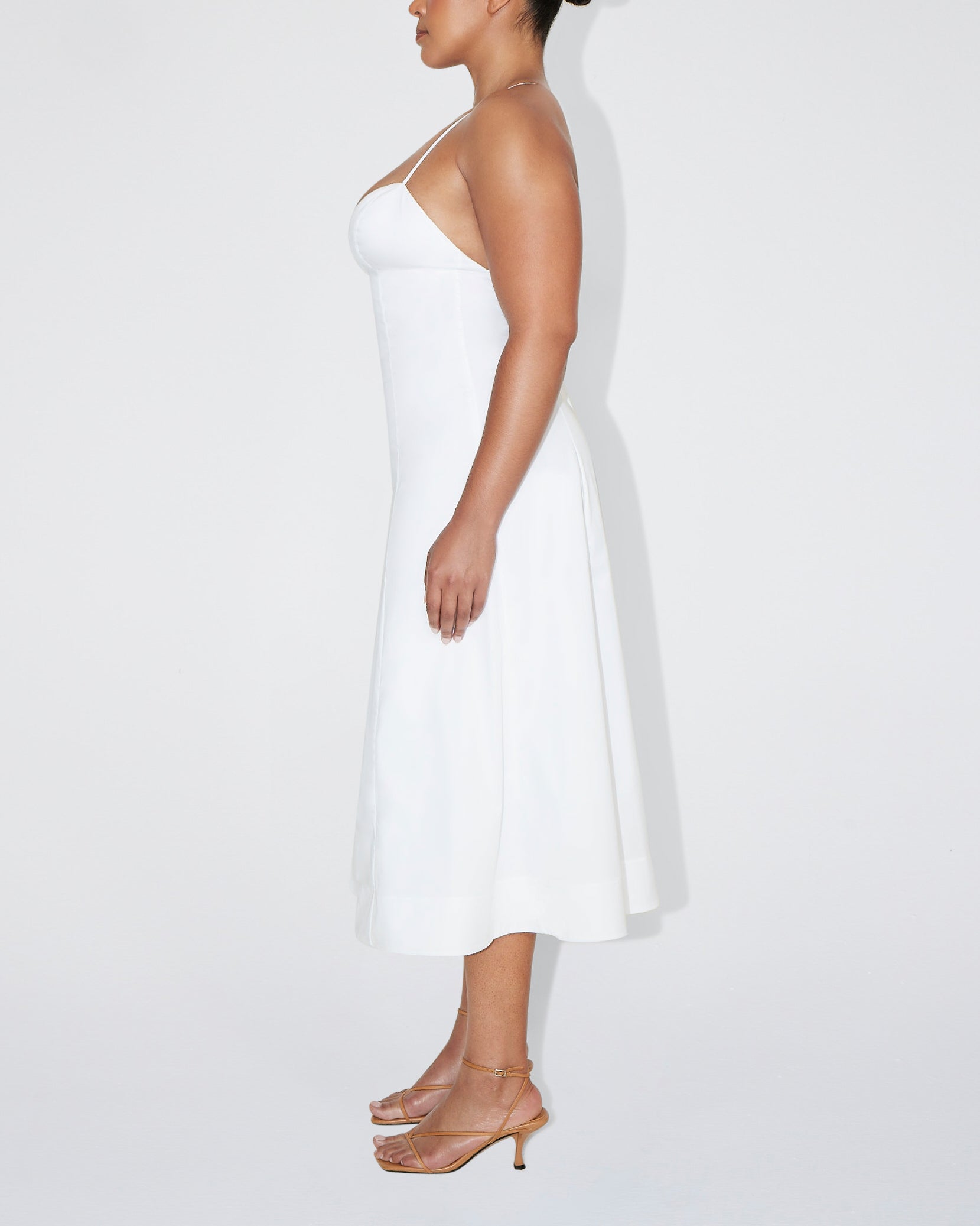 White Poplin Low Back Midi Dress Stretch | Khy White Poplin Low Back Midi Dress Stretch | Khy