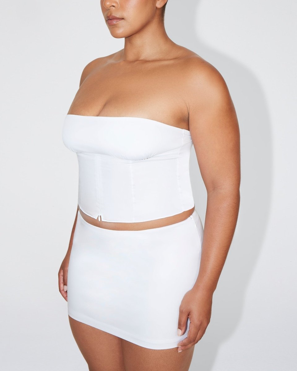 Poplin Micro Mini Skirt | White