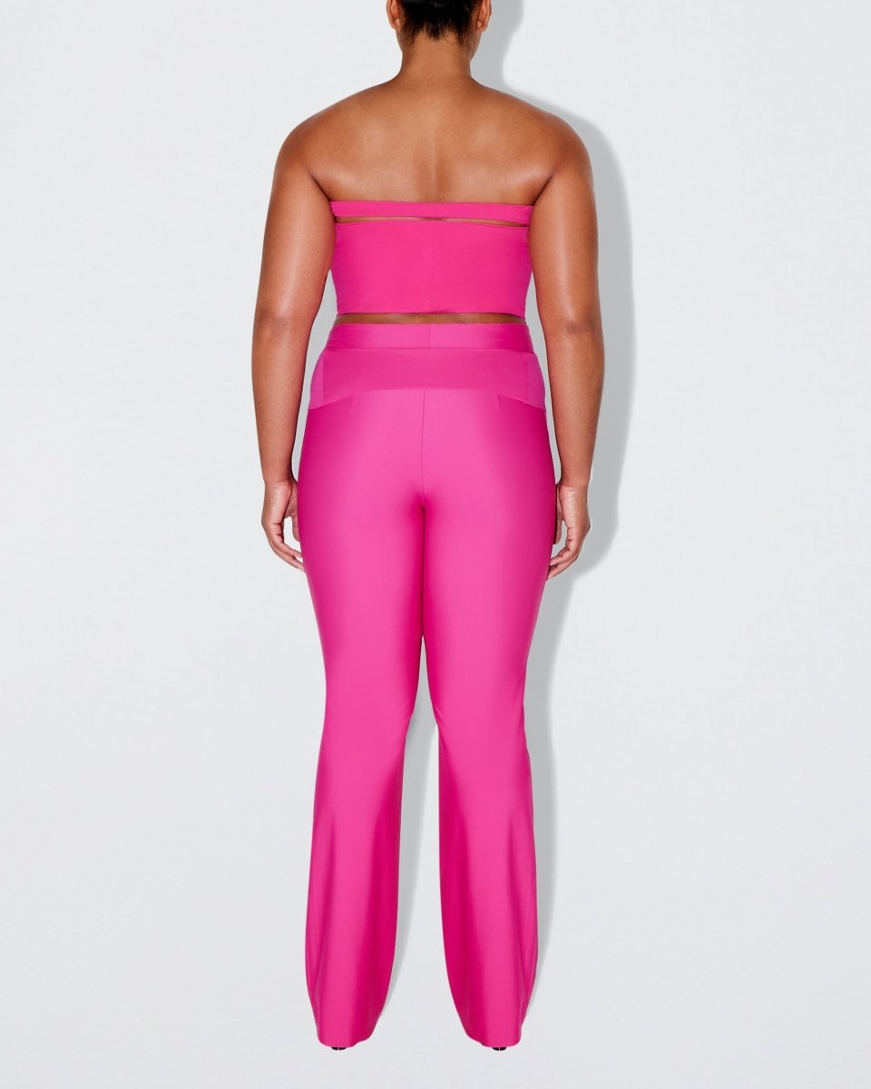 Sleek Stretch Cutout Foldover Pant | Fuchsia