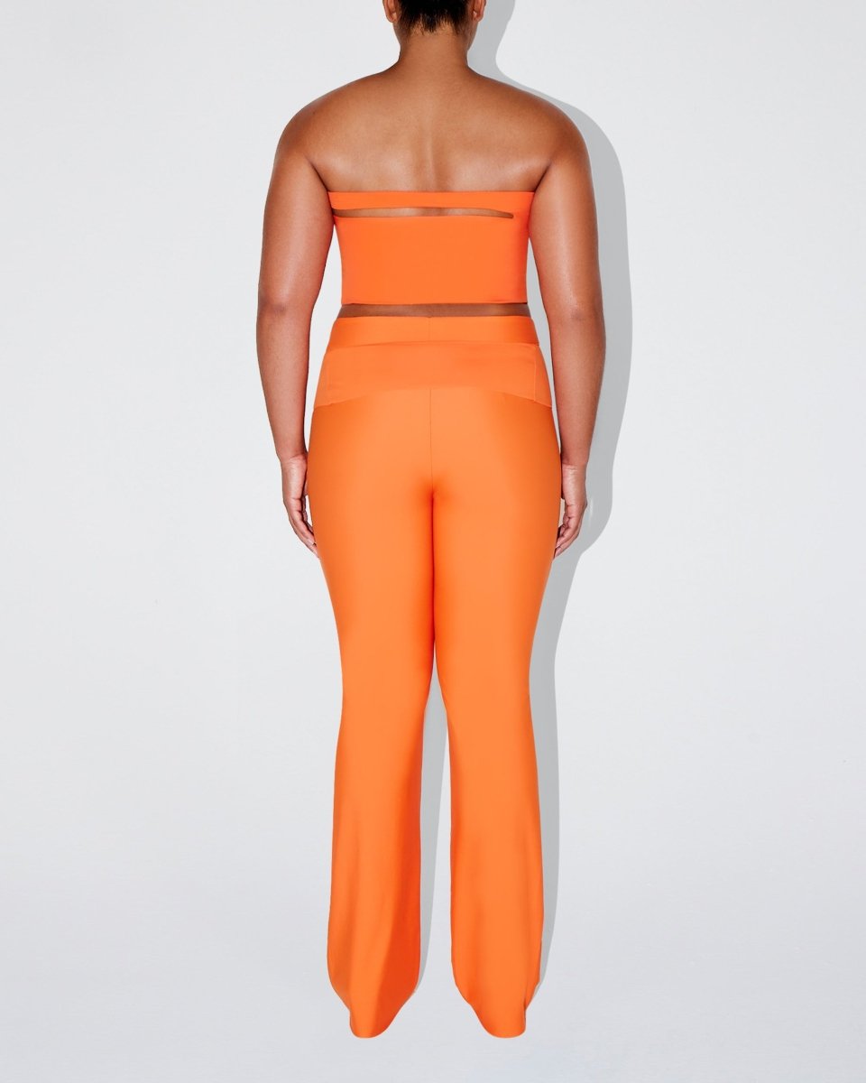 Sleek Stretch Cutout Foldover Pant | Papaya