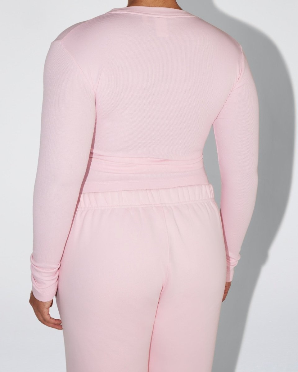 Long Sleeve Ribbed Tee | Orchid Pink