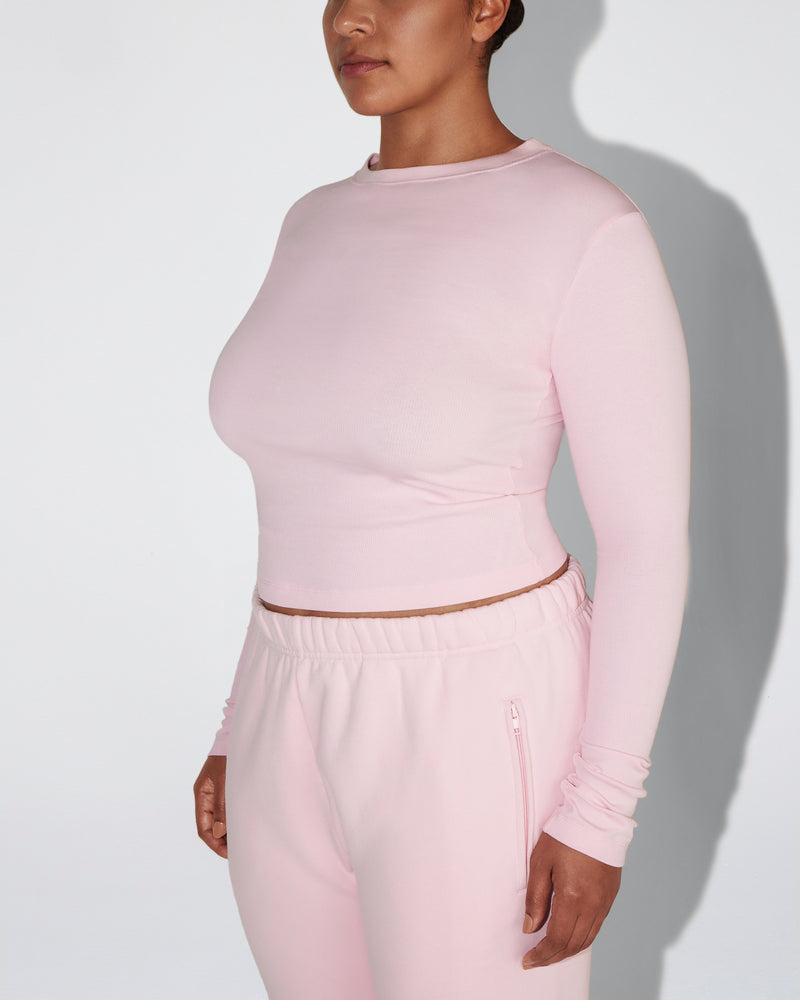 Long Sleeve Ribbed Tee | Orchid Pink