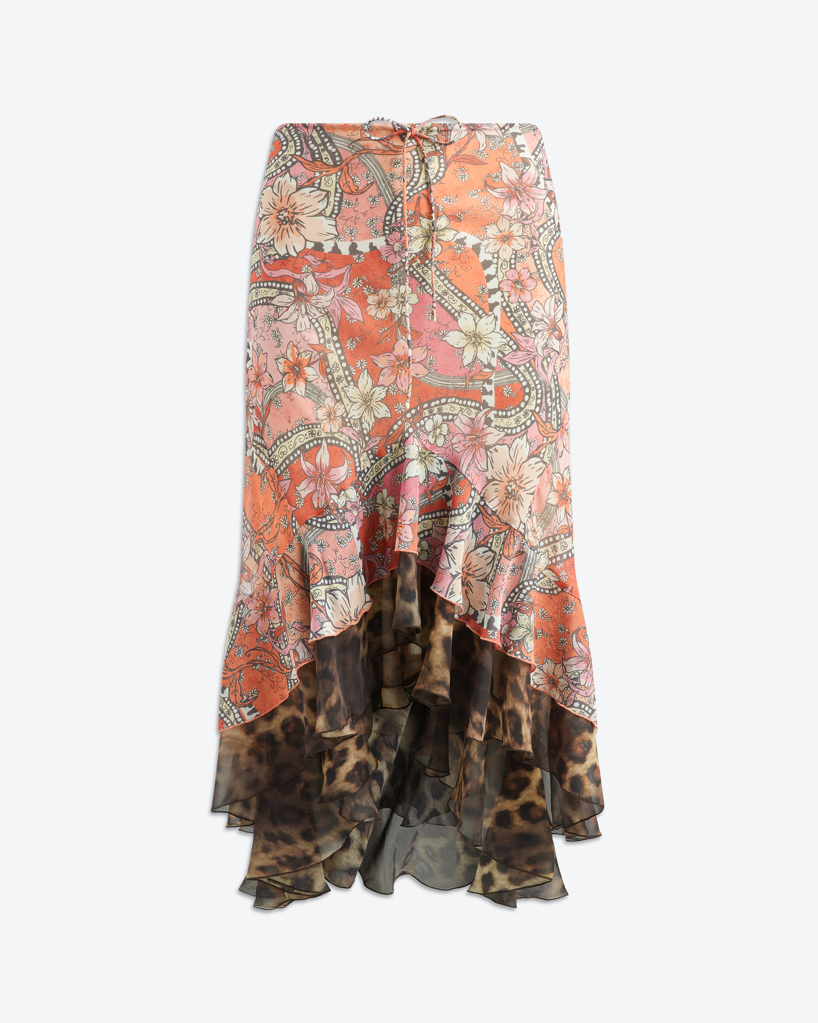 June Silk Midi Skirt in Terrace Leo | KHY by Kylie Jenner – Khy